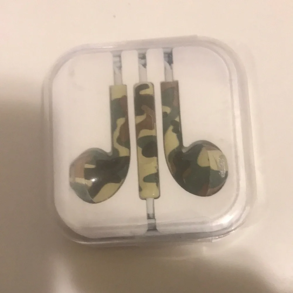 Camouflage Wired Earbuds - Compatible Cell Phone Earphones